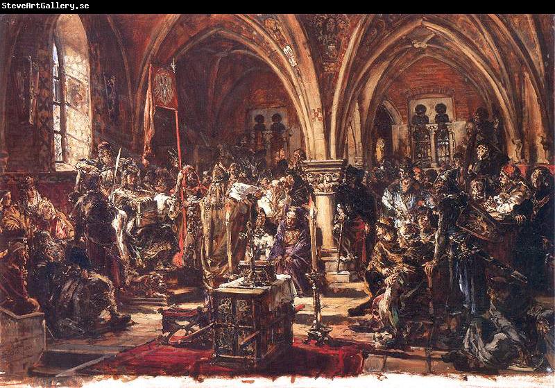 Jan Matejko The First Sejm in leczyca. Recording of laws. A.D. 1182.